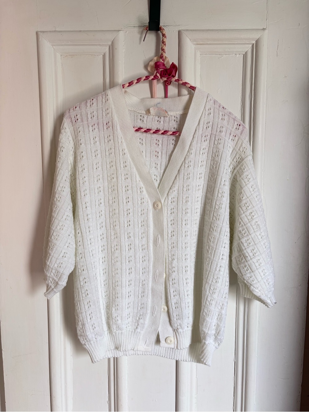 Vintage Lightweight Knit Short Sleeve Cardigan